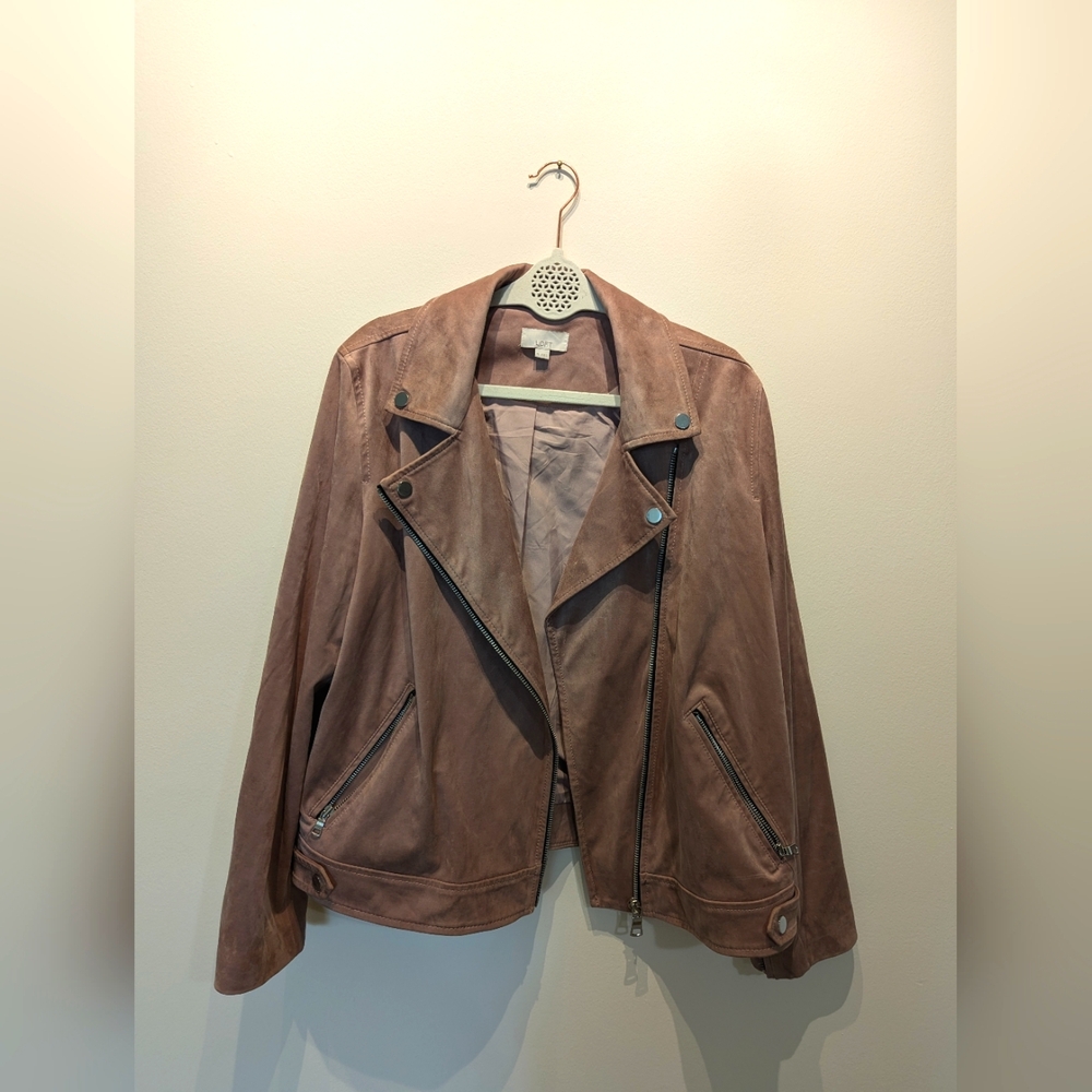 LOFT Faux Suede Moto Jacket